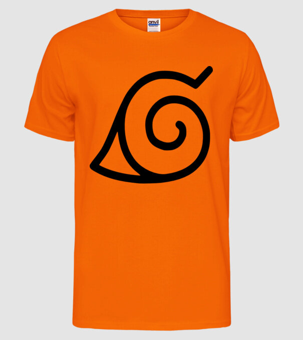 simbol naruto model portocaliu neon pe tricou