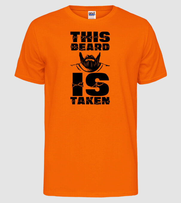 This beard is taken model portocaliu neon pe tricou