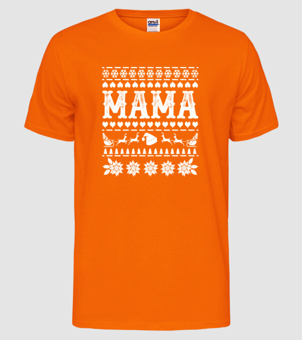 Mama Crăciun model portocaliu neon pe tricou