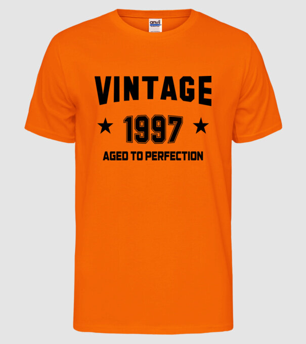 Vintage - 1997 model portocaliu neon pe tricou