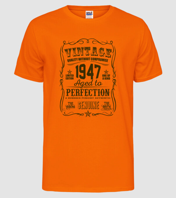 Vintage Perfection - 1947 model portocaliu neon pe tricou