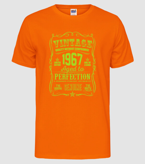 Vintage Perfection - 1967 model portocaliu neon pe tricou
