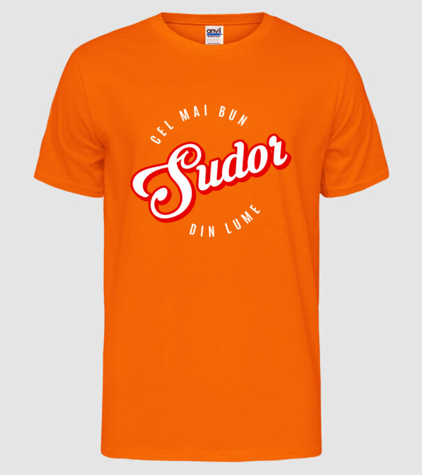 Cel mai bun SUDOR din lume model portocaliu neon pe tricou