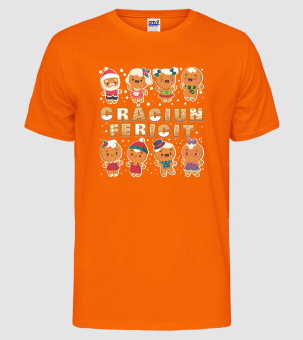 crăciun Fericit model portocaliu neon pe tricou