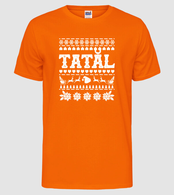 Tatăl model portocaliu neon pe tricou