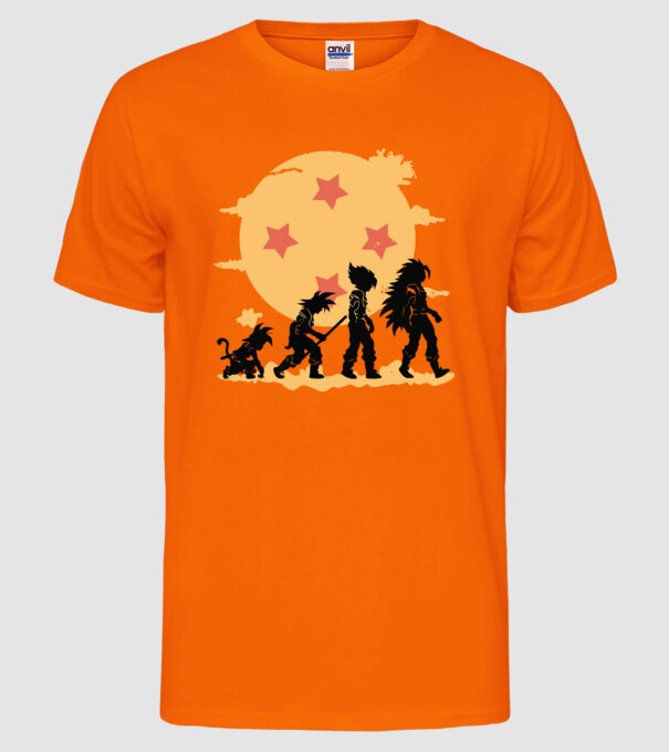 dragonball evolution model portocaliu neon pe tricou