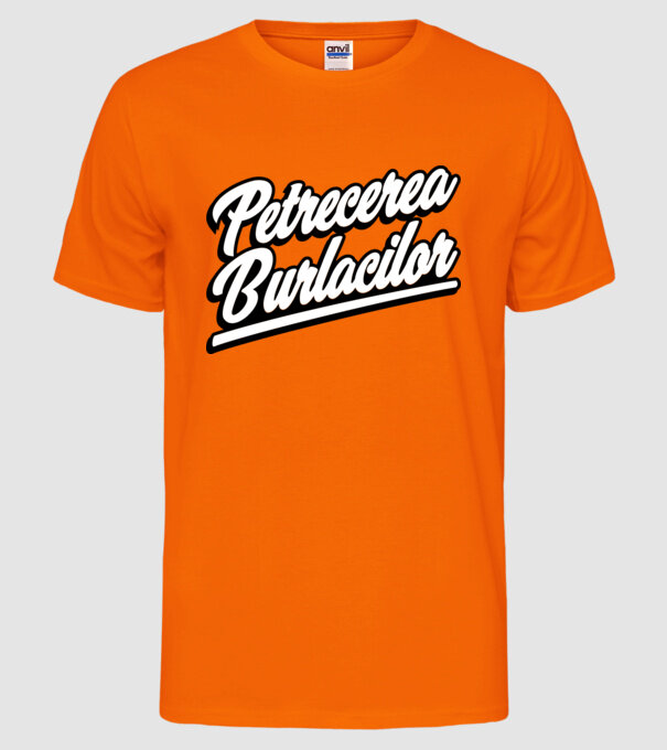 petrecerea burlacilor model portocaliu neon pe tricou