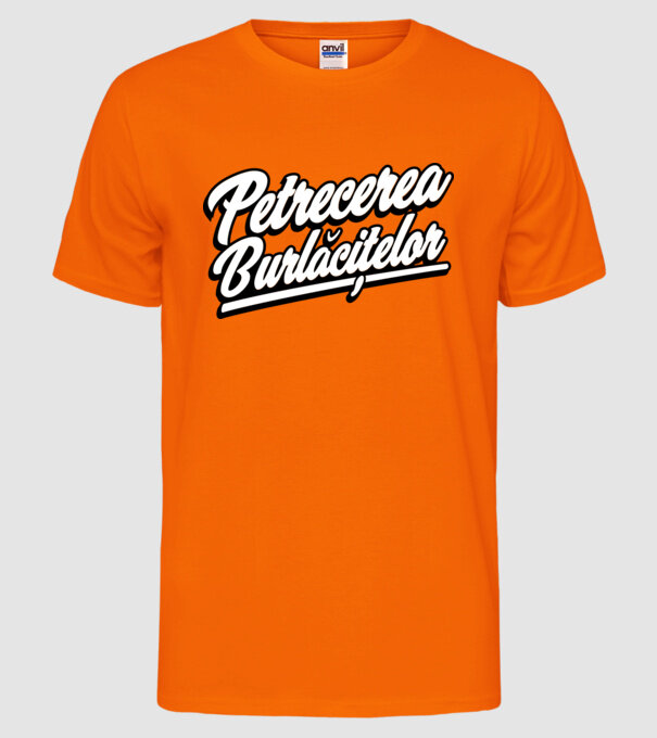 petrecerea burlăcițelor model portocaliu neon pe tricou