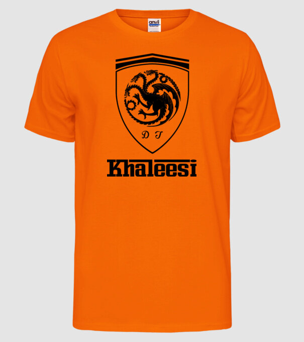 The Khaleesi Ferrari model portocaliu neon pe tricou