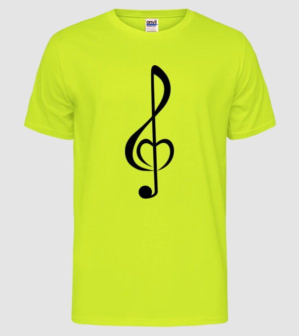 a-nota muzicală model galben neon pe tricou