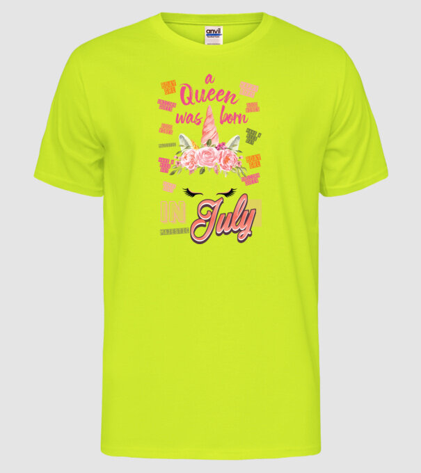A queen was born in JÚLIUS model galben neon pe tricou