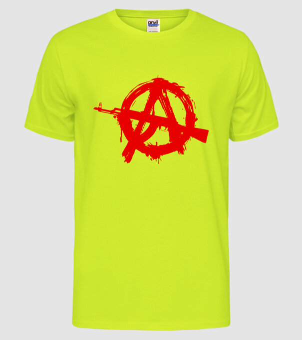 Akanarchy model galben neon pe tricou