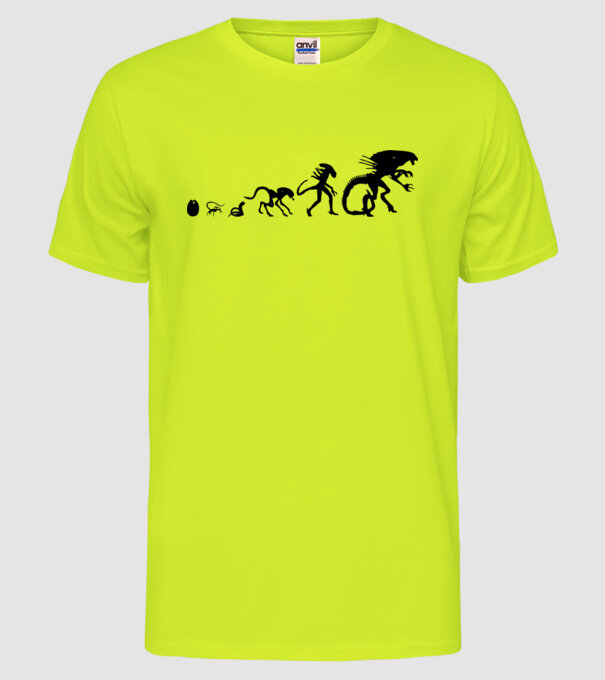 Evoluție Alien model galben neon pe tricou