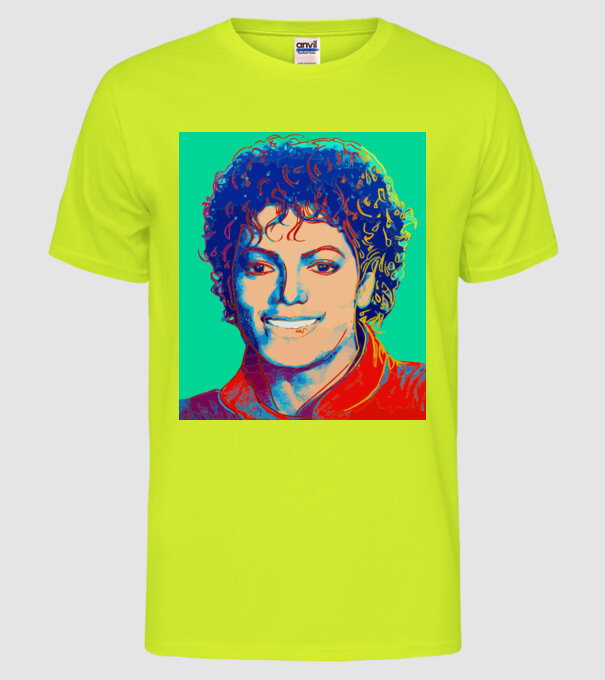 Micheal Jackson Art model galben neon pe tricou