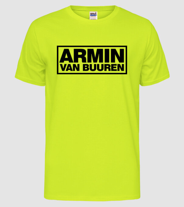 Armin Van Buuren logo model galben neon pe tricou