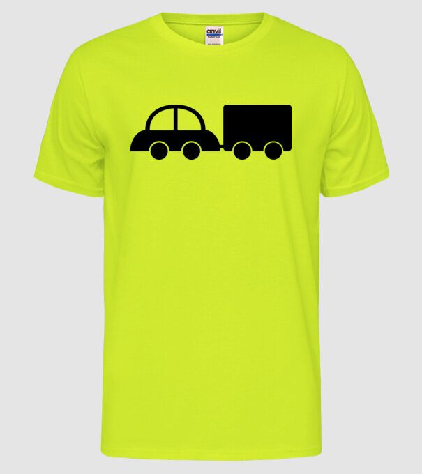 Car with tail model galben neon pe tricou
