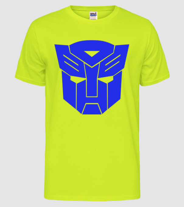 Autobot model galben neon pe tricou