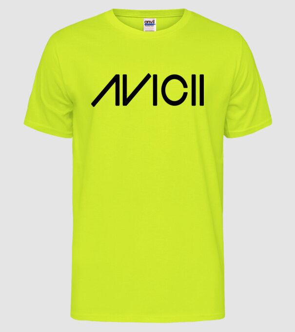 Avicii Logo model galben neon pe tricou