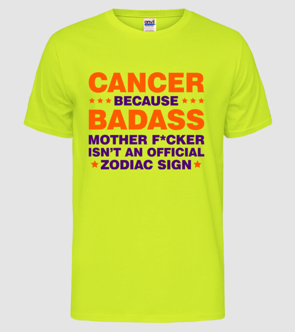 Badass zodiac CANCER model galben neon pe tricou