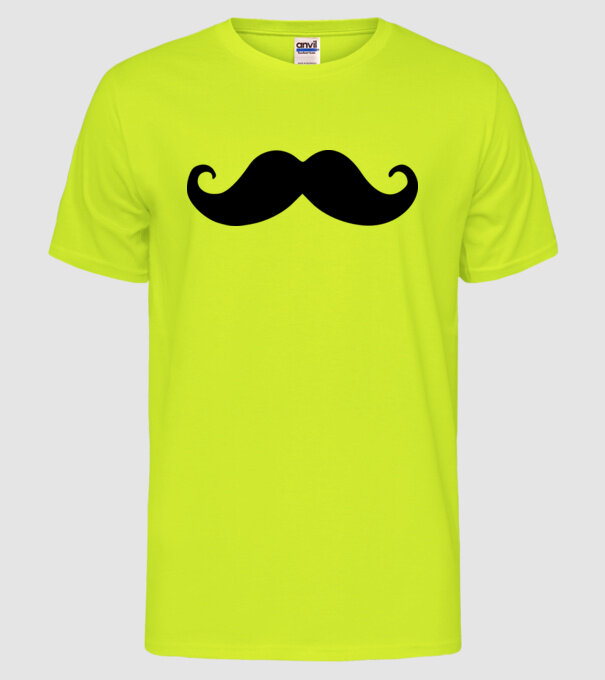 mustață1 model galben neon pe tricou