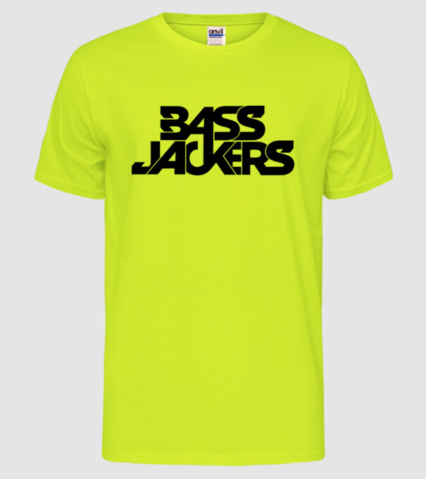 Bass Jackers model galben neon pe tricou