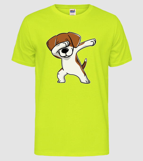 Beagle DAB model galben neon pe tricou