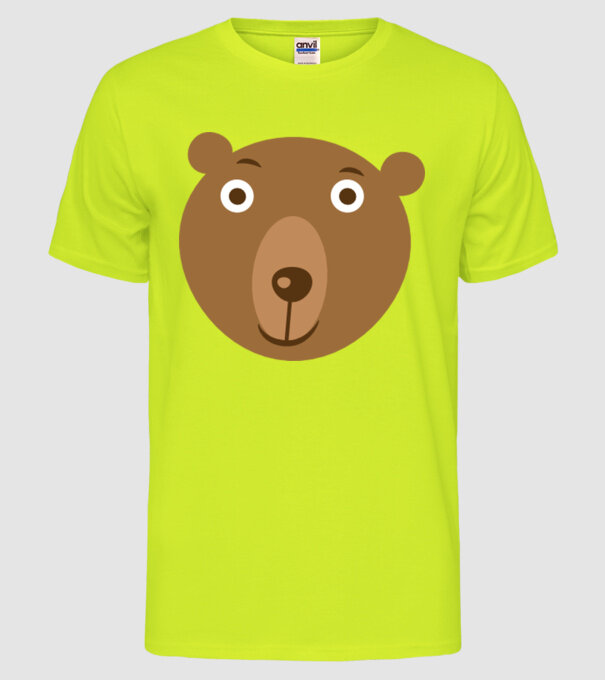 Bear Face model galben neon pe tricou