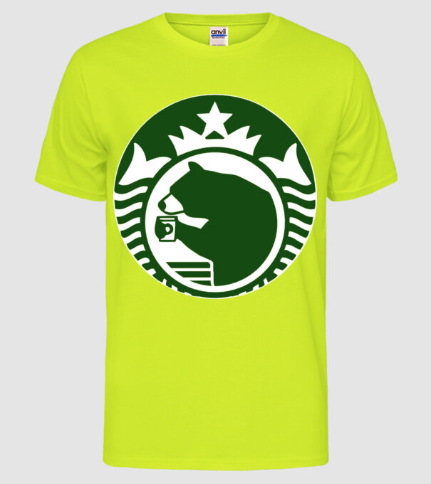 Bear Bucks model galben neon pe tricou