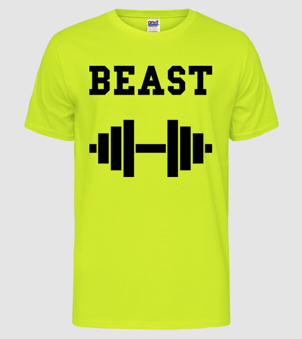 Beast model galben neon pe tricou