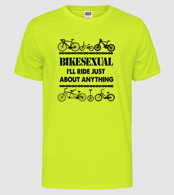 Bikesexual model galben neon pe tricou