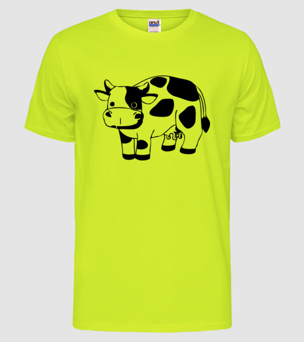 Vițel model galben neon pe tricou