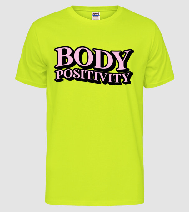 BodyPositivity model galben neon pe tricou