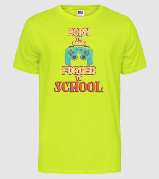 Born to game model galben neon pe tricou