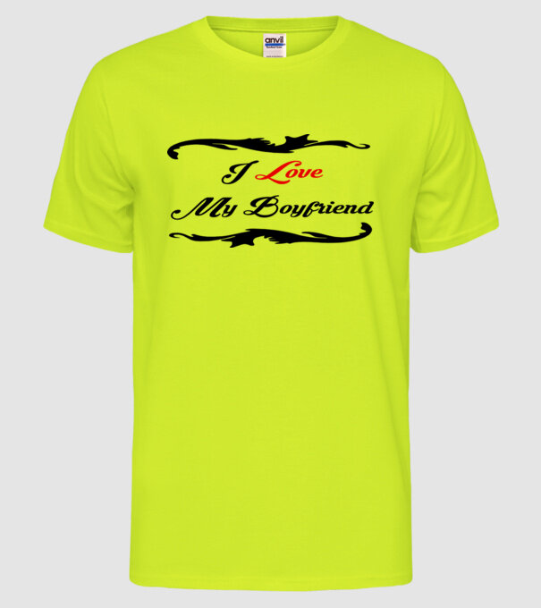Boyfriend model galben neon pe tricou