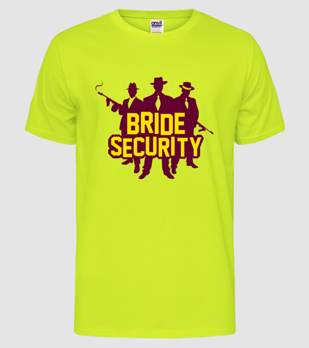 Bride Security model galben neon pe tricou