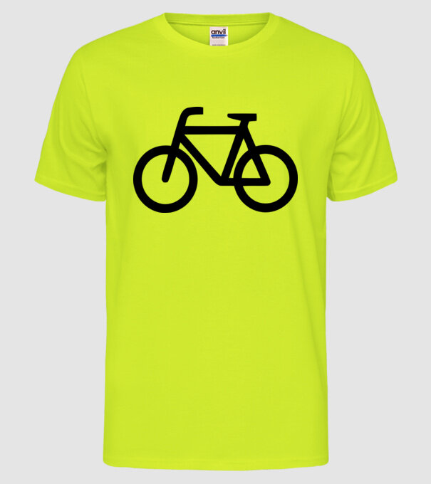 Bicicletă model galben neon pe tricou