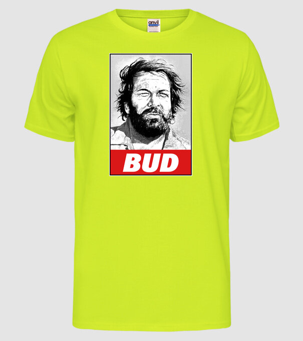 Bud Spencer halftone model galben neon pe tricou