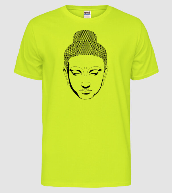 buddhas head model galben neon pe tricou