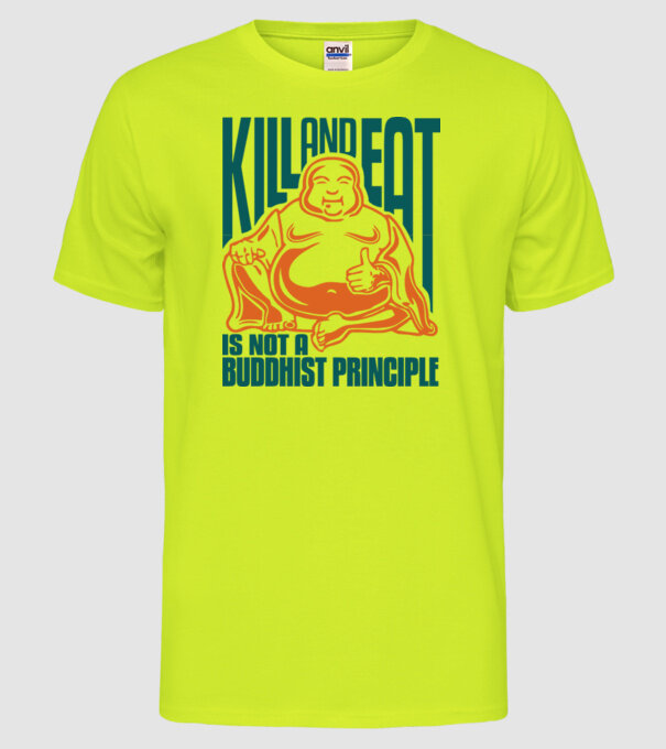 buddhist principle model galben neon pe tricou