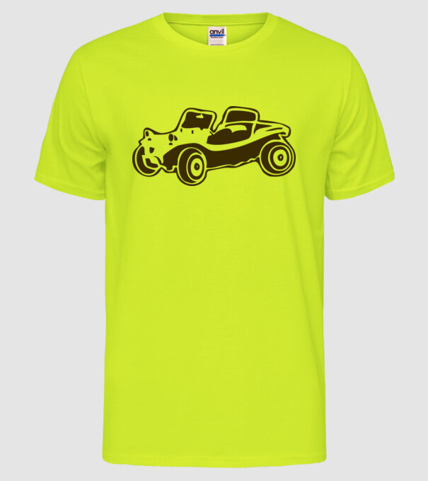Buggy model galben neon pe tricou
