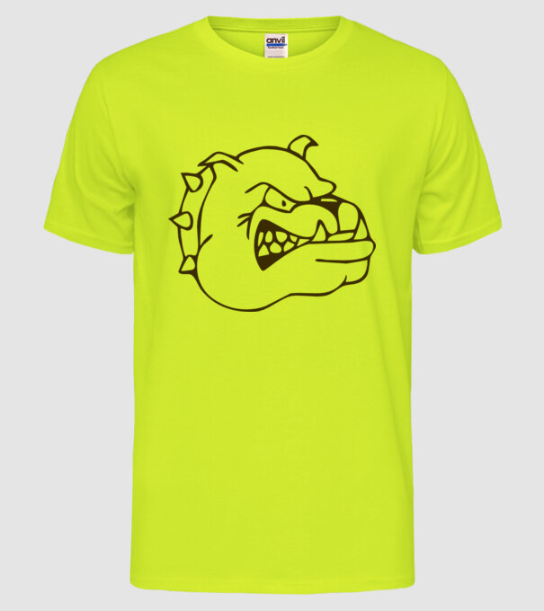 Bulldog model galben neon pe tricou