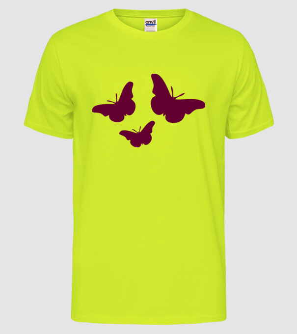 Butterflies model galben neon pe tricou