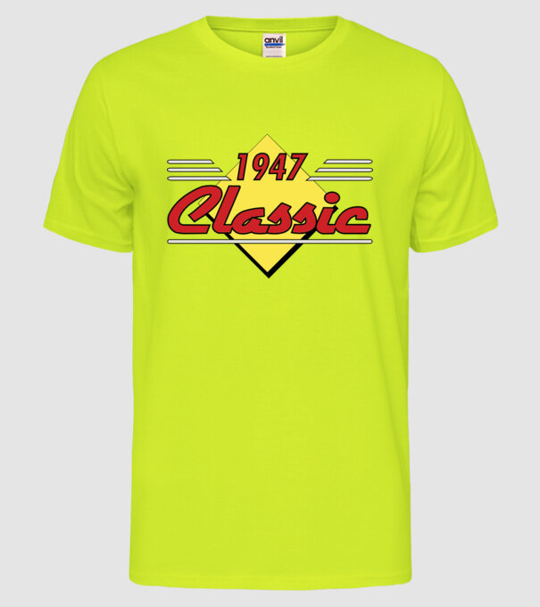 Classic - 1947 model galben neon pe tricou