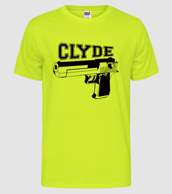 Clyde model galben neon pe tricou