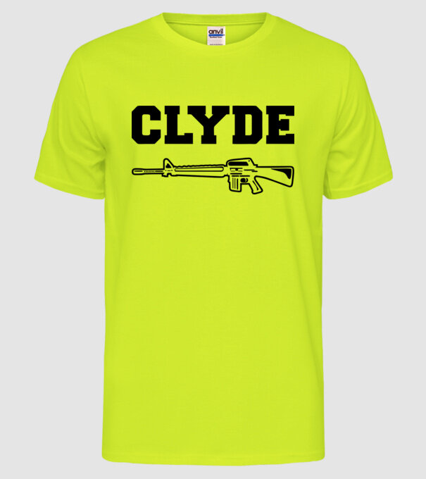 Clyde model galben neon pe tricou