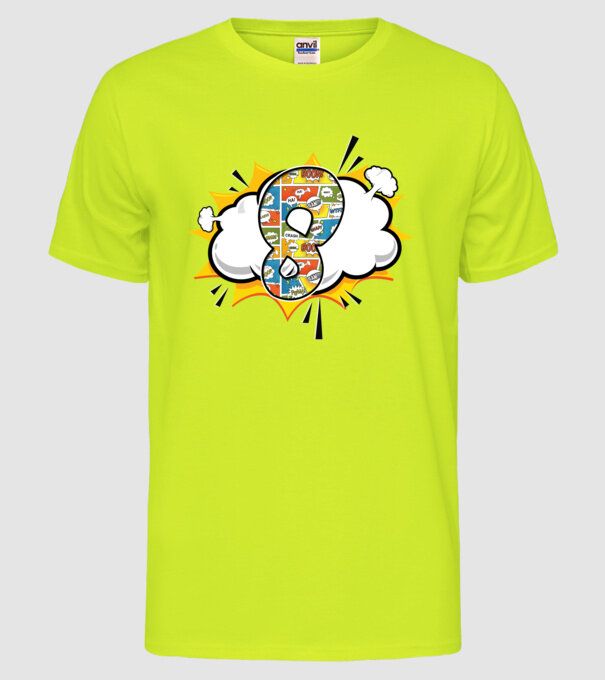 Birthday Comic Number 8 model galben neon pe tricou