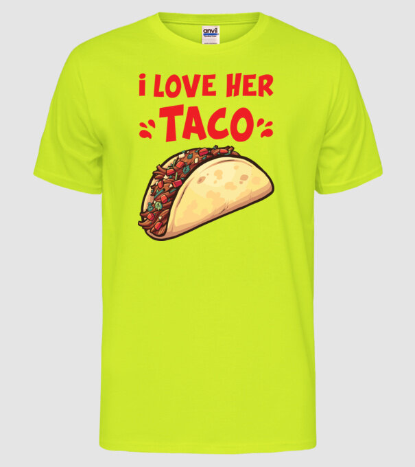 Couple TACO model galben neon pe tricou