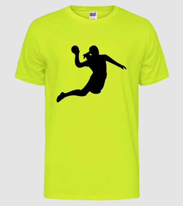 handbal fată model galben neon pe tricou