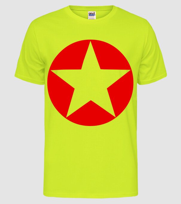 stea model galben neon pe tricou