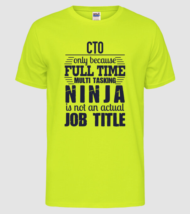 CTO-full time ninja model galben neon pe tricou